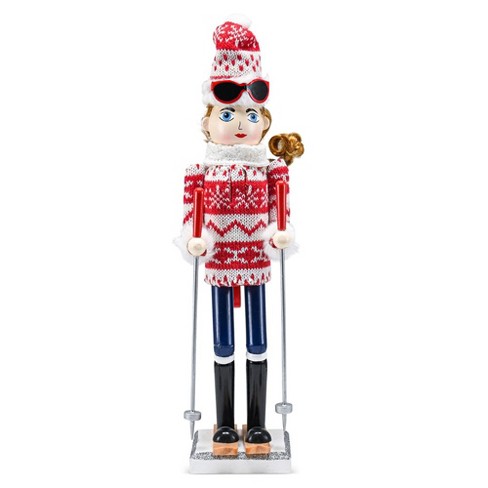 ORNATIVITY 15 in. Wooden Christmas Fisher Man Nutcracker - Red and