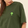 Dalix Alien Embroidered Cotton Relaxed Fit Flowy Short Sleeve Crewneck Tee Shirt Womens - 4 of 4