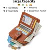 FATMOON Small Women’s Genuine Leather Wallet - RFID Blocking with 7 Card Slots & Zipper Coin Pocket ID Window,for Daily,Travel & Shopping - 4 of 4