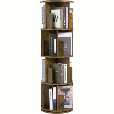 Aoxun Rotating Bookcase for Bedroom, Living Room, Study Room, 4 Tier