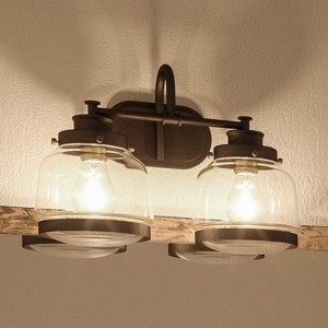 Urban Ambiance Luxury Luxe Industrial Bathroom Vanity Light,  11.25"H x 16.25"W,  Olde Bronze Finish, UHP2537 - 1 of 4