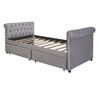 YOOCOZZ Twin Size Velvet Upholstered Daybed with Two Storage Drawers and Armrests - 3 of 4