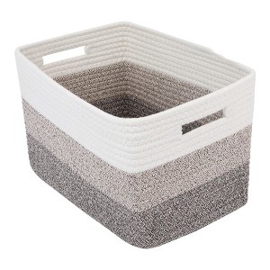 REGALWOVEN Cotton Rope Handcrafted Breathable Odorless Open Storage Bins 15 x 9.8 x 9.1 Inch 1 Pc - 1 of 4