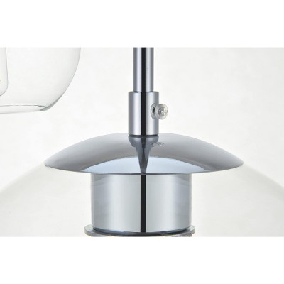 Baxter Contemporary Black Iron Frame Pendant with Clear Glass Shades