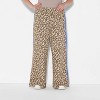 Women's Leopard Print Pull-On Graphic Pants - Brown - 2 of 3