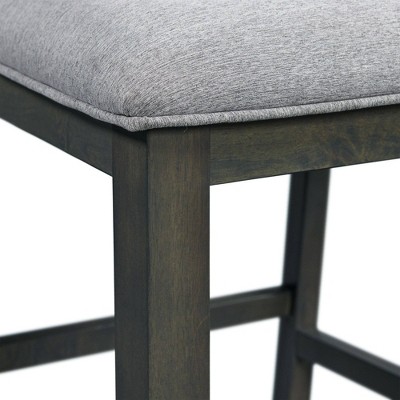 Gray Counter Height Dining Set with Faux Leather Chairs