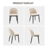 Coucheta Beige Mid-Century Dining Chair - Curved Upholstered Back & Rubberwood Legs - 4 of 4