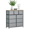 Gulches 9-Drawer Storage Chest Dresser - Steel Frame, Wood Top, Foldable Fabric Bins, Anti-Toppling, Oak & Grey, 39.25"W?¨¢11.75"D?¨¢39.25"H - 4 of 4