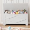 39.4" Storage Chest, Wooden Toy Storage Bench, Lift-Top Large Toy Chest with Safety Hinge for Entryway, Living Room, Bedroom - 4 of 4