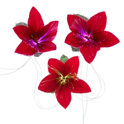 Kurt Adler 10-Light LED Fiber Optic Poinsettia
