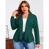 Plus Size Dressy Blazer Collarless Open Front Blazer Lightweight Suit Jackets Slightly Cinched Waist Peplum Blazer Business Casual Outfits - 4 of 4
