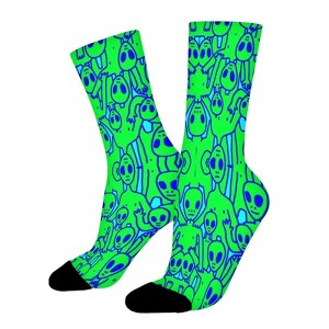 Alien Women Printed Crew Socks Funny Funky Socks Soft Polyester Novelty Gifts for Artists Men - 1 of 1