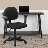 Emma and Oliver Low Back Black Fabric Swivel Task Office Chair with Adjustable Arms - 2 of 4