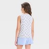 Girls' Juniors Stitch Grid Tank Top - Heather Gray - 3 of 4
