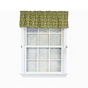 RLF Home 100% Cotton High Quality Rings Tailored Window Valance with 1.5" Rod Pocket 50" W X 12" L Green - 1 of 4