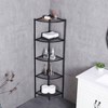 5 - Tier Corner Shelf Stand Metal Wire Corner Shelving Display Unit Storage Furniture Multipurpose Space Saving Black - 4 of 4