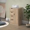 GlasFlength 32.8" Bathroom Storage Cabinets Small Corner Floor Cabinet with Door and Shelves Bathroom Organizer for Small Spaces, Beige - 2 of 4