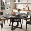 47.2" Round Farmhouse Dining Table with Storage Shelf - Seats 4-6, Kitchen & Dining Room Table with Bottom Storage,black - 4 of 4