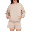 Pinspark Two Piece Sets for Women Fall Outfits Sweatsuit 4 Pockets Sweat Short Sets Casual Matching Set Travel Tracksuit - 3 of 4