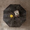 36" Octagon Wood Coffee Table with Embossed Pattern,Retro Geometric Center Table for Living Room or Office–The Pop Home - 2 of 4
