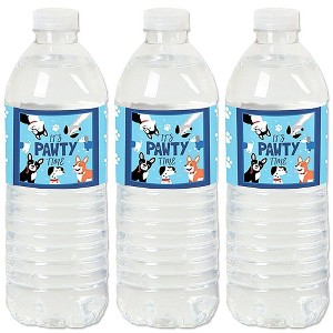 Big Dot of Happiness Pawty Like a Puppy - Dog Baby Shower or Birthday Party Water Bottle Sticker Labels - Set of 20 - 1 of 4