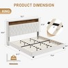 Full Velvet Upholstered Bed Frame with Storage Headboard and Built-in Charging Station, Smart LED Lights - 2 of 4
