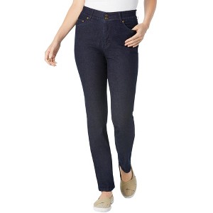 Woman Within Plus Size Secret Solutions; Tummy Smoothing Straight Leg Denim Jean - 1 of 4
