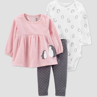 Baby Girls' Penguin Top & Bottom Set - Just One You® made by carter's Pink 6M