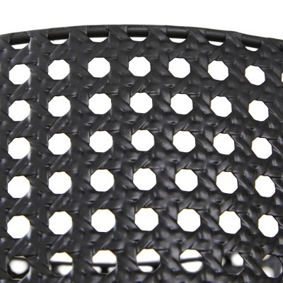 Set of 3 Black Metal Perforated Cylinder Floor Planters