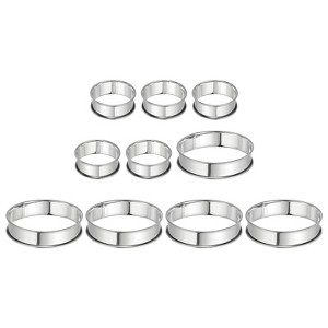 Unique Bargains Stainless Steel Double Rolled Nonstick Durable Cake Rings 10 Pcs - 1 of 4