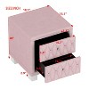 ORRD Pink Velvet Nightstand with 2 Drawers, Crystal Handles, Tufted Bedside Storage Table - 4 of 4
