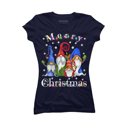 Junior's Design By Humans Gnome Christmas Pajamas By NekoShop T-Shirt