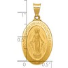 Black Bow Jewelry 14k Yellow Gold Hollow Spanish Miraculous Medal Pendant, 16 x 32mm - 4 of 4