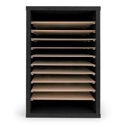 Black MDF 11-Compartment Vertical Paper Sorter Organizer