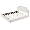 TIRAMISUBEST Queen Size Upholstered Platform Bed with Cloud-shaped Headboard, Velvet Bed Frame with Wood Slats Support - 4 of 4