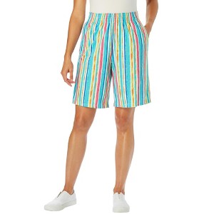 Woman Within Plus Size Elastic-Waist Knit Short - 1 of 4
