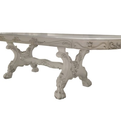 Elegant Dresden 108-inch Bone White Extendable Dining Table