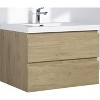 35.4" Wall-Mounted Bathroom Vanity with White Resin Sink, Soft-Close Doors & Open Back Design – Modern Floating Timber Cabinet - 3 of 4