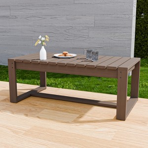 EAGLE PEAK Natural Cedar Cedar Wood Table, Slat Wood Design for Deck Pool Balcony Indoor or Outdoor - 1 of 4