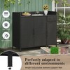 47.5"W Outdoor Wicker Storage Cabinet, Patio Bar Table with Tempered Glass Desktop, Buffet Cabinet Sideboard for Poolside, Patio, Backyard - 4 of 4