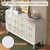 AMERLIFE Fluted Drawer Dresser with Faux Marble Top, Wide Chest of Drawers for Bedroom, Living Room, Hallway, Entryway - 3 of 4