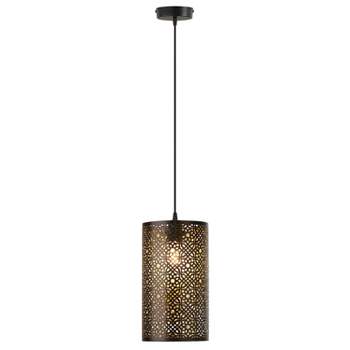 8" Rory 1-Light Pendant Light in Black and Gold - River of Goods