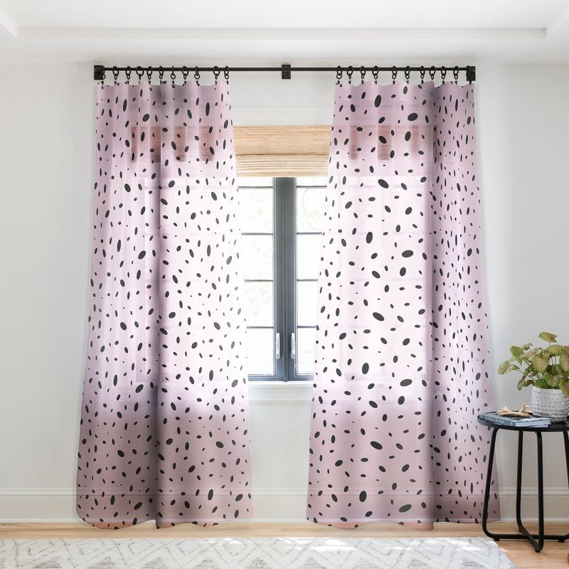Emanuela Carratoni Bubble Pattern on Pink Single Panel Sheer Window Curtain - Deny Designs, 1 of 7
