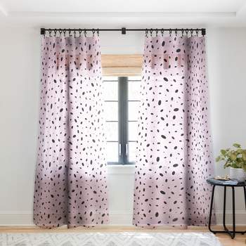 Emanuela Carratoni Bubble Pattern on Pink Single Panel Sheer Window Curtain - Deny Designs