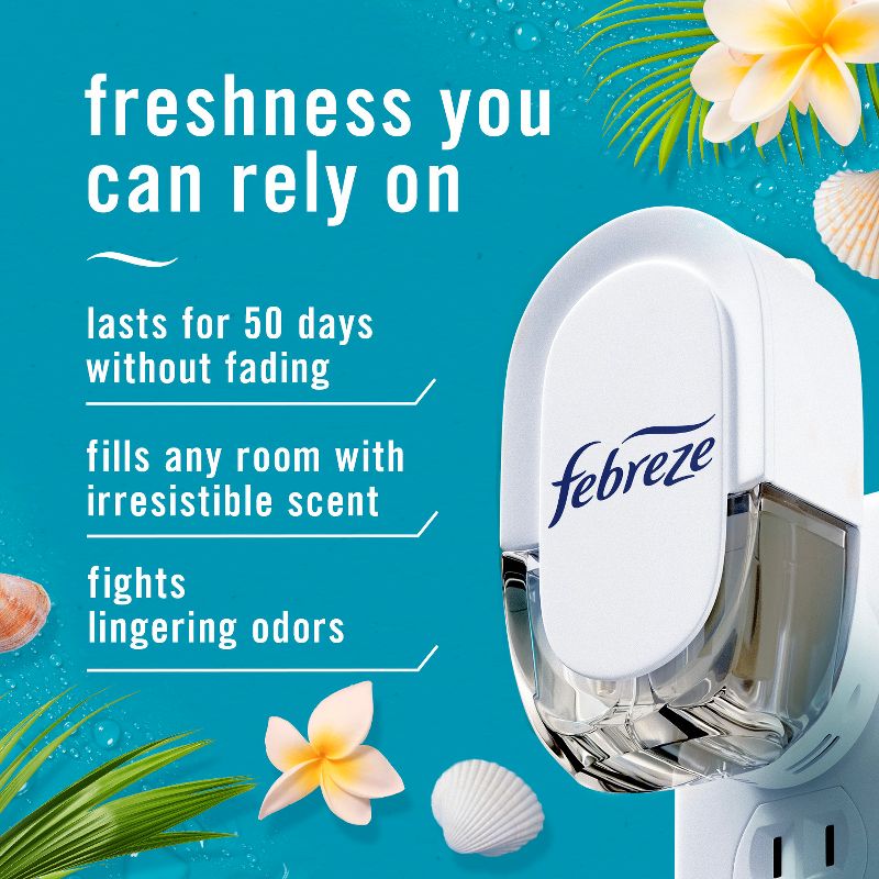 Febreze Odor-Fighting Fade Defy Plug Air Freshener Refill - Bora Bora - 0.87 fl oz/3pk, 3 of 16