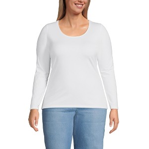 Lands' End Women's Long Sleeve Lightweight Jersey Scoop Neck T-Shirt - 1 of 3