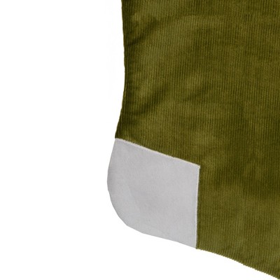 Green and White Corduroy Christmas Stocking with Sherpa Cuff