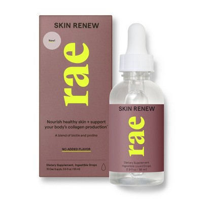 Rae Skin Renew Dietary Vegan Supplement Ingestible Drops for Healthy Skin - Unflavored - 1.9 fl oz