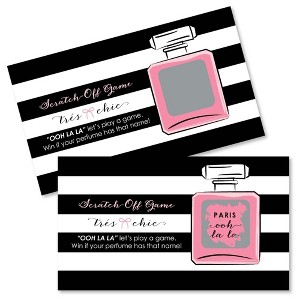 Big Dot of Happiness Paris, Ooh La La - Paris Themed Baby Shower or Birthday Party Game Scratch Off Cards - 22 Count - 1 of 4