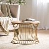 GDFStudio Fenkell Boho Handmade Mango Wood and Iron Coffee Table, Natural and Gold - 2 of 4